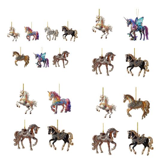 Акриловая подвеска в виде лошади 2D Шарм для зеркала автомобиля Модный брелок для сумки DIY