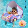 Float for Float with Cute Super Sports Car Removable For Water Outdoor Kids, Foot-In Handle, Print, Float, SPF50+, Sunshade, Kids, Boys, Girls, Ocean,