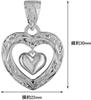 Leilani Hawaiian Jewelry Double Heart Silver Necklace Pendant in Sterling Silver (No Chain)