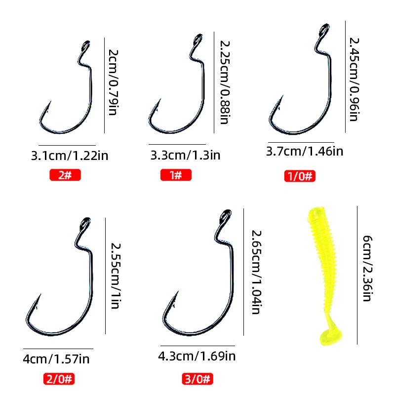 Крючок для ловли воблеров Texas Rig Lure Fishing Hook Set Крючок из высокоуглеродистой ванадиевой стали