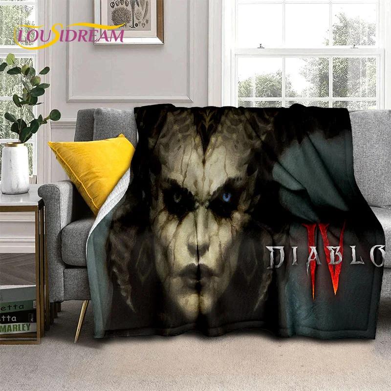 Diablo 3D Ретро Игрок Мягкие Одеяла, Теплое Пледовое Одеяло Удобное Одеяло для Пикника Кроватей Дивана Дома Спальни Подарок Ребенку