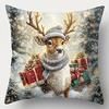 1 шт. Рождественские наволочки с принтами, Подходят для рождественского домашнего декора, наволочка, без наполнителя.