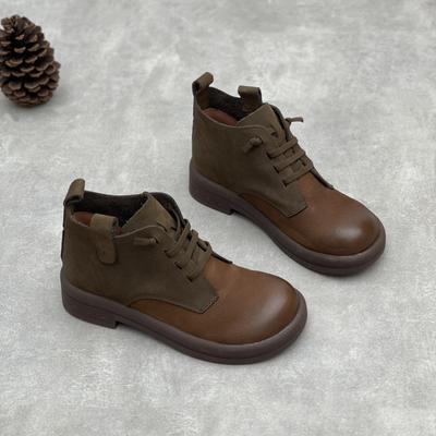 Модная женская обувь GKTINOO из натуральной кожи ручной работы из мягкой коровьей кожи в британском стиле, плоские осенние высокие кеды для отдыха, короткие ботинки