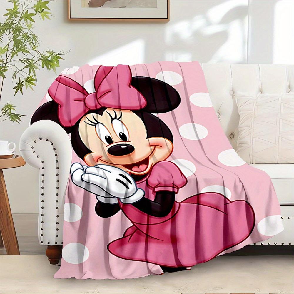 1pc Flannel Minnie Mouse Pink Polka Dot Bedding Throw