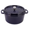 Staub Pico Cocotte Круглая 28см Темно-синяя 1102891 Кастрюля с двумя ручками Эмалированная кастрюля Круглая Жаровня темно-синяя Pico Cocotte Стильная кастрюля Посуда Кухонные принадлежности