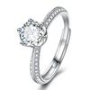 One Carat Half Country Ring, Women's Full Diamond Micro-set Ring, Ring Open Zircon Ring.