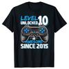 Смешная футболка на 10-летие для мальчика, геймер 10 уровня, 10 лет, футболка для вечеринки с видеоиграми, уличная одежда, футболка с коротким рукавом, унисекс, свободная одежда