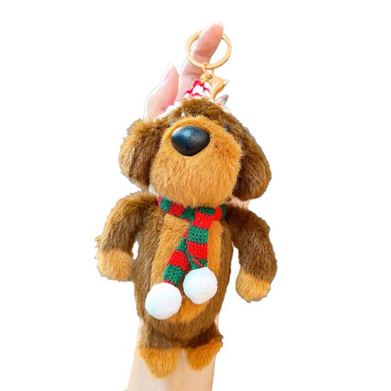 Брелок Подвеска Плюшевая Кукла Собака Шарм Брелок с Шапками Свитерами Шарфами Рюкзаками Ключи Подвеска Подарочный Аксессуар