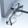 Business Reading Glasses Metal Square Frame Presbyopia EyeGlasses with Grade +1.0 To +3.0 Anti Blue Light Eyewear