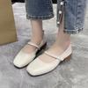 2024 New Fashionable Square Toe Women's Shoes Shallow Buckle Solid Color Comfortable Temperament Women's Shoes Zapatos Mujer