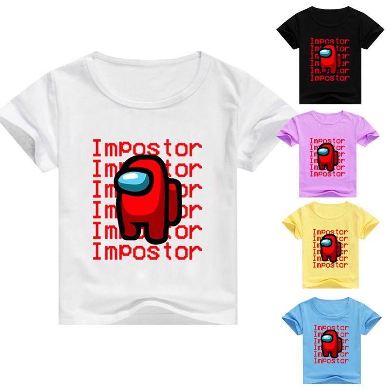 Us Among Impostor Tshirt Children Summer Round Neck Print Casual Short Sleeve