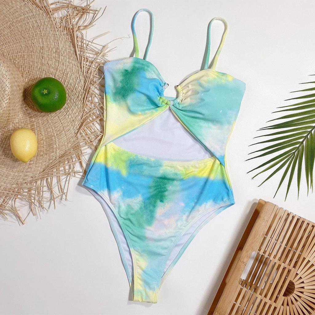High Waist Wone One Piece Swimsuit Female Tie Dye Swimwear For Women Bathing Suit Push Up Monokini Swimming Suit Beachwear