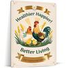 Деревенская металлическая табличка с домашней птицей, винтажный декор "Наша пернатая семья" с курицами, домашний художественный акцент для любителей фермерского и деревенского образа жизни