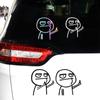 Funny Middle Finger Cartoon Car Stickers: Reflective Body Decals with Contempt and Personality