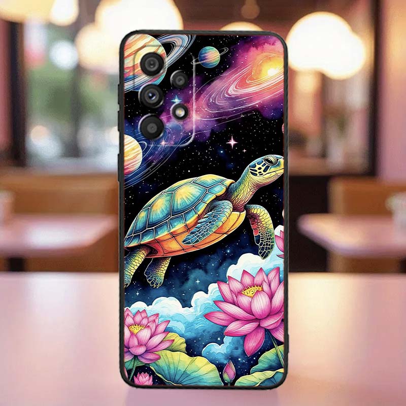 Мультяшная Аниме Черепаха Слон Для Samsung A41 A35 A34 A33 A32 A25 A24 A23 A21s A06 A05 A04 A03 Note 10 20 Ultra 5G Черный Чехол
