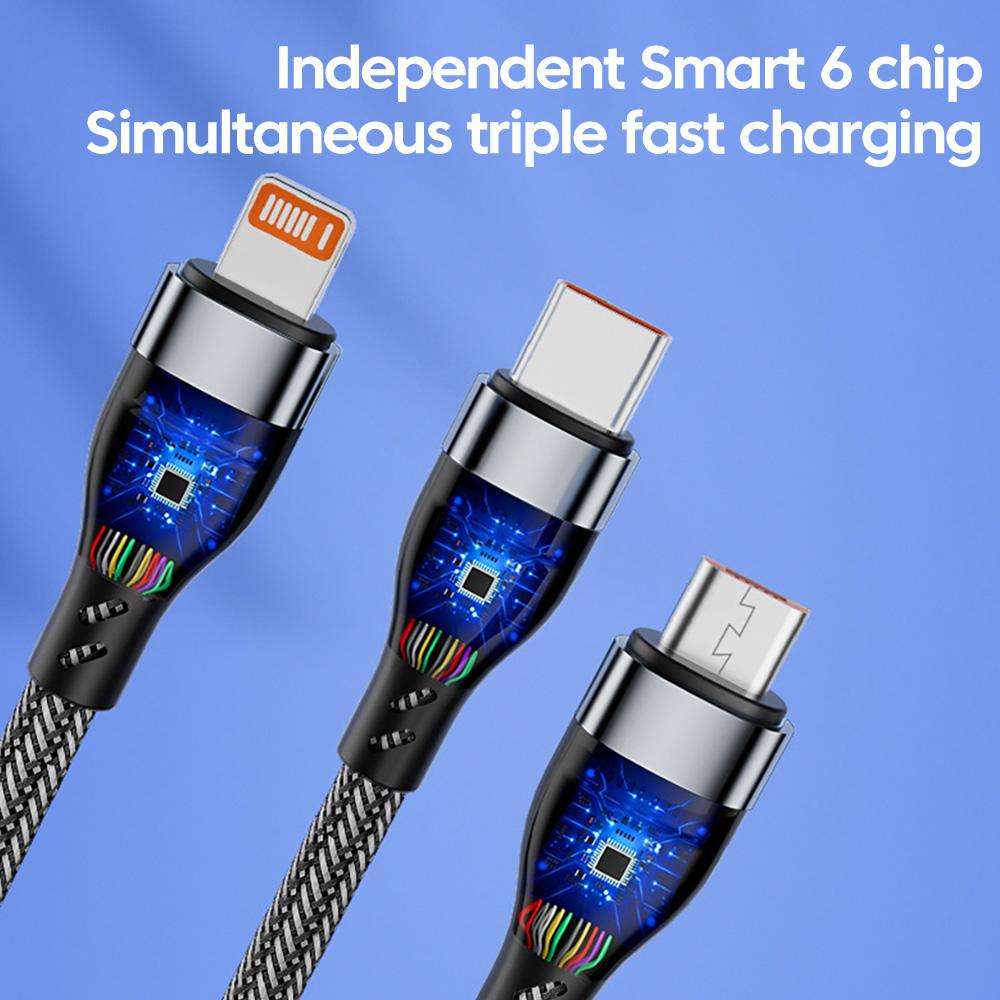 Автомобильное зарядное устройство Cyberpunk RGB с дисплеем напряжения - 150 Вт, быстрая зарядка, 7-портовый USB-адаптер Type-C для нескольких устройств