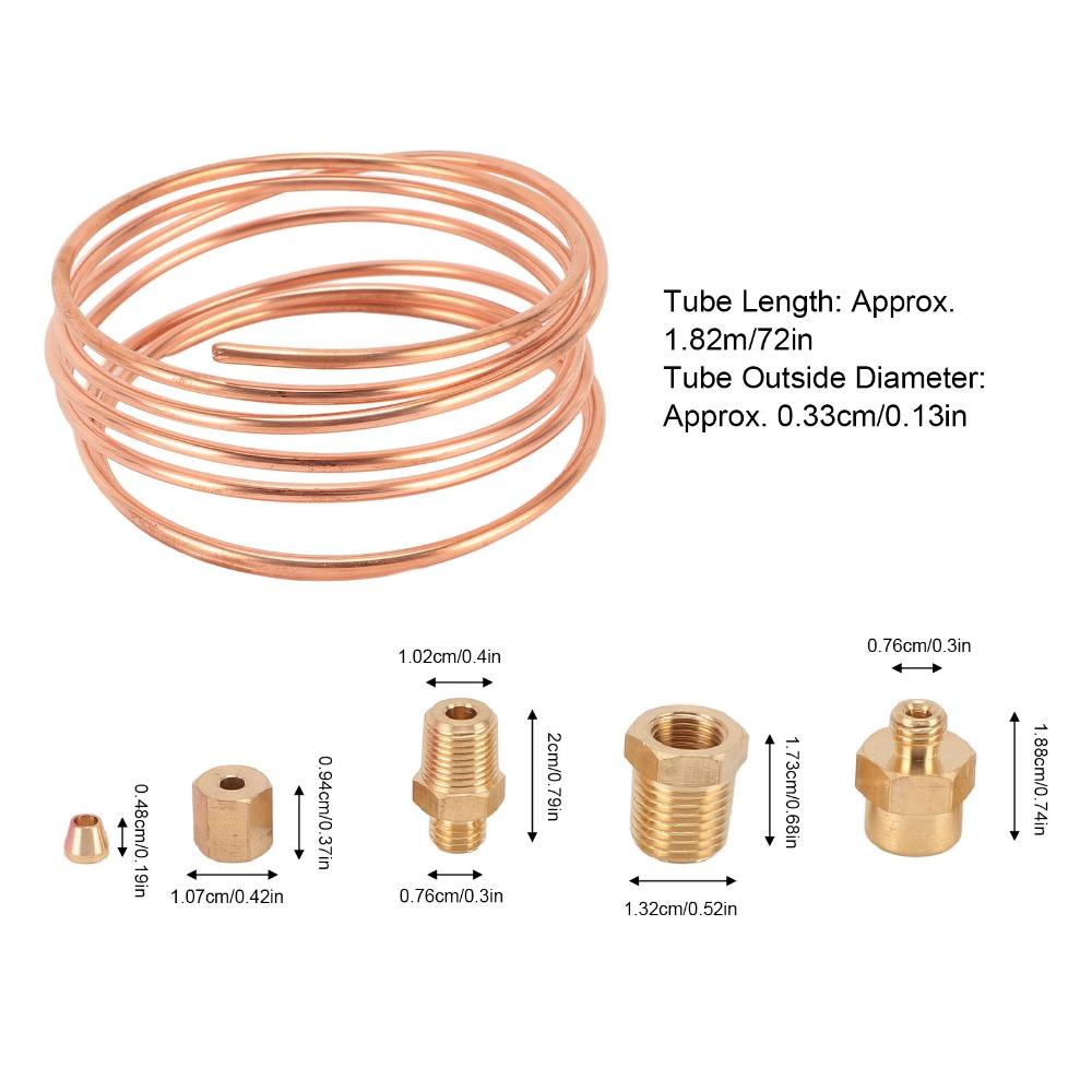 9Pcs Complete installation accessories Oil Pressure Gauge Tubing Instrument pipeline installation