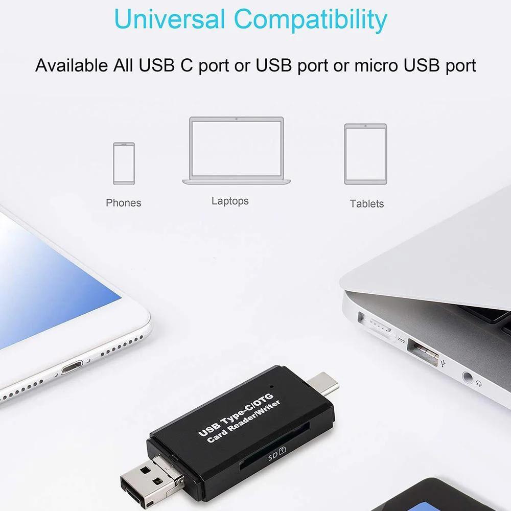 USB 3.0 Адаптер-кардридер для карт Micro SD Тип C Micro USB 2.0 Кардридер для ПК Ноутбука Смартфона