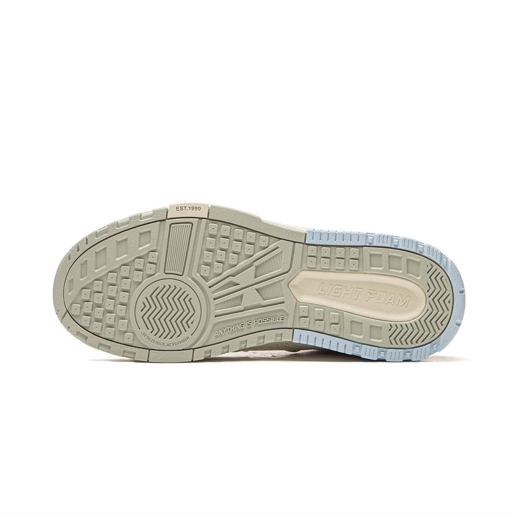Li Ning Wave MID Abrasion Resistant, Lightweight, Balanced Mid top Skateboard Shoes Unisex White Gray AGCV265-1