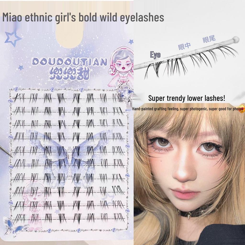 Dou Dou Сладкая Девушка Мяо Натуральные Густые Нижние Ресницы - Фотогеничные, Имитирующие, Богатый и Дикий Эффекты
