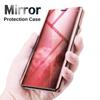 Умный зеркальный противоударный чехол для телефона для Samsung Huawei Honor Xiaomi Redmi iPhone OnePlus Магнитный флип-чехол из искусственной кожи