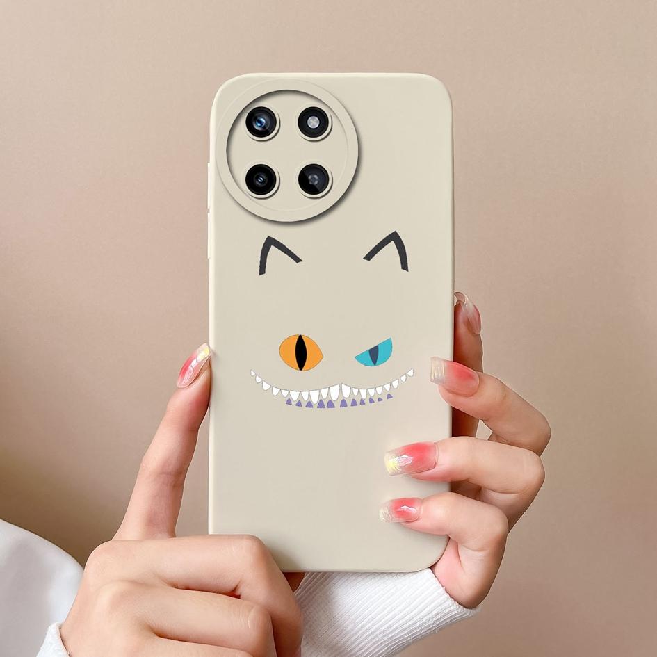 Case For OPPO Realme V15 V20 V25 V30 Narzo 50 Pro 30A 20A Liquid Soft Silicone Cartoon Pattern Shockproof Protective Matte Cute Cat For Realme Bumper
