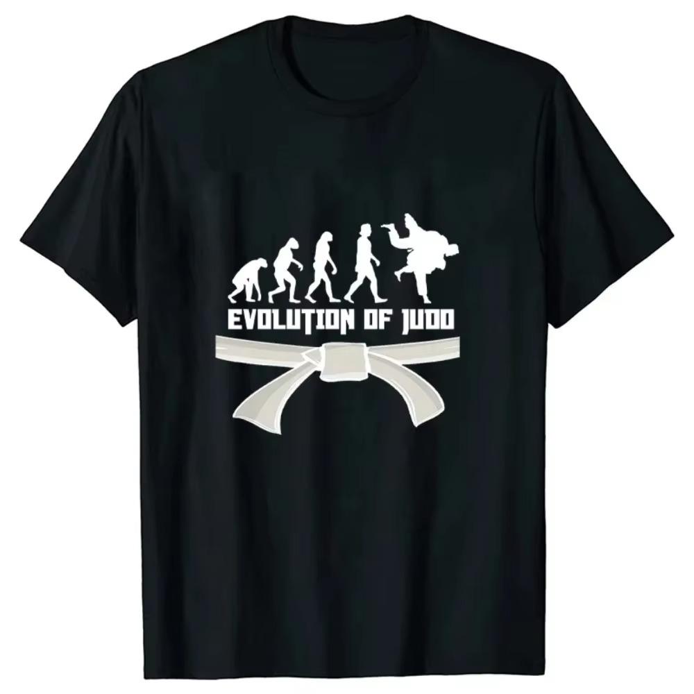 Мужские брендовые футболки Evolution of Judo Классическая графическая футболка Повседневная мода Женская Мужская одежда Топы Футболка большого размера Homme