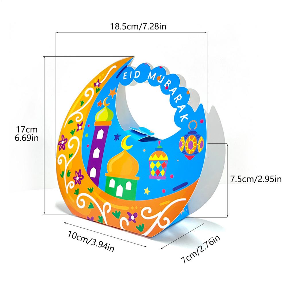 Ид Мубарак Подарочные коробки в форме полумесяца Коробки для упаковки конфет и печенья Мусульманская исламская вечеринка Украшение Рамадан Карим Подарочные принадлежности