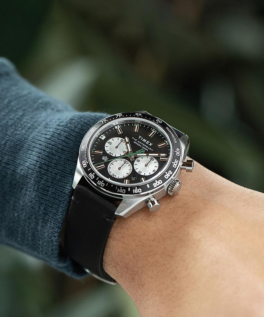 Taimaegseu Waterbury Chronograph Men'S Leather Watch 41Mm