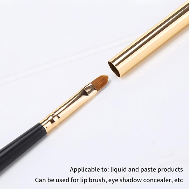 Кисть для макияжа теней для век и блеска для губ, портативная, выдвижная, регулируемая, с защитным чехлом, косметический инструмент для макияжа