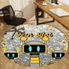 Cosmic Bot Crew Pattern Round Rug, Indoor/Outdoor Mat, for Picnic, Gameroom, Bedroom, Office, Living Room, Home Decor Carpet, Birthday Gift