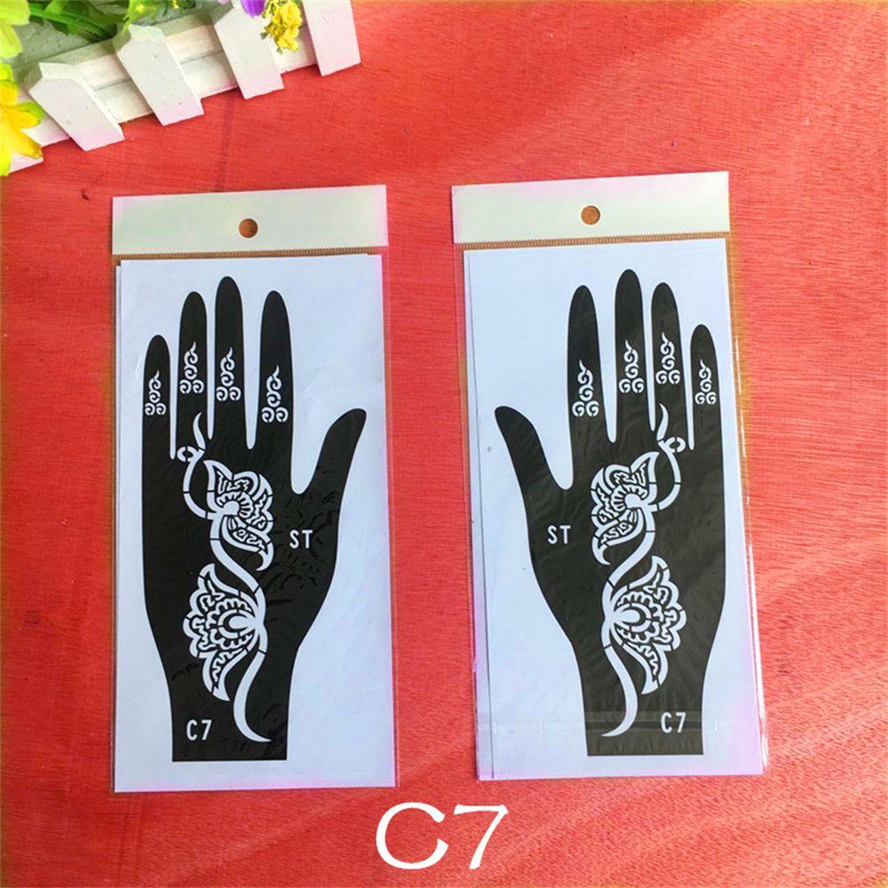 Lace Transfer Flower Tattoo Stencil NEW Black Henna Hand Arm Tattoo Henna Stickers Hollow Drawing Body Art Temporary Decal