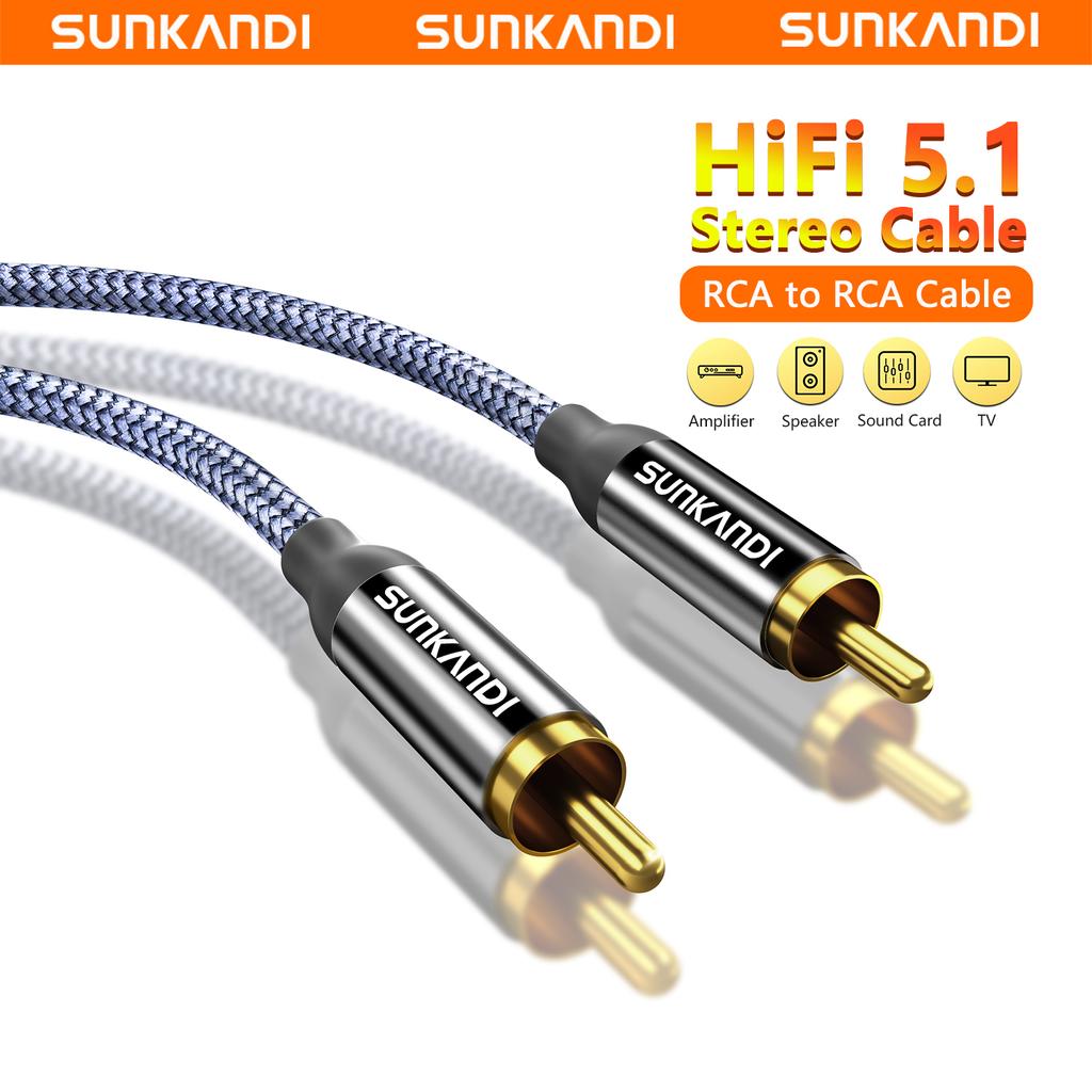 SUNKANDI RCA to RCA Audio Stereo Cable RCA Audio Cord for Home Theater HDTV Amplifier SpeakersGood product