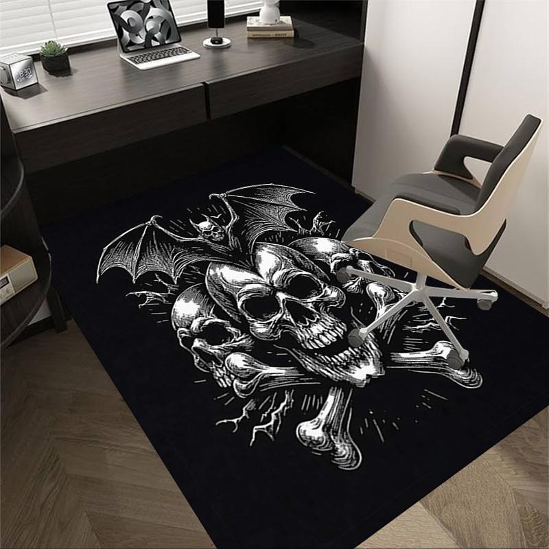 1PC Skull Bat Non-Slip Floor carpet, suitable for Office, bedroomand playrooms. It can also be used as a sofa footrest cover-T71