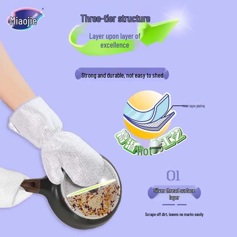 Miaojie Silver Thread Household Gloves