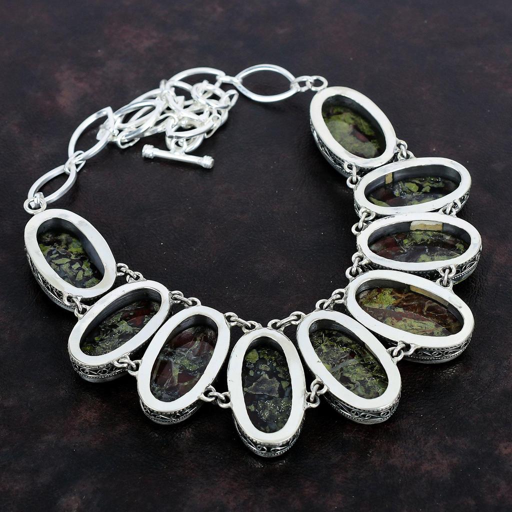 Ожерелье из драконьего кровавого камня, ожерелье из стерлингового серебра 925 пробы, регулируемое ожерелье из цепочки, винтажное ожерелье из драгоценных камней, подарок на помолвку, ювелирные изделия ручной работы