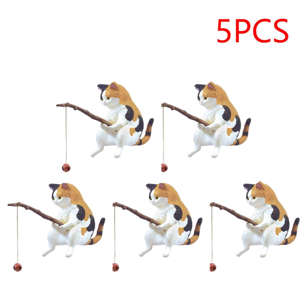 1-5PCS Fishing Cat Aquariums Decorations Fishtanks Hangable Decors Landscape AquaticPet Fishtank Ornament Desktop Accessories