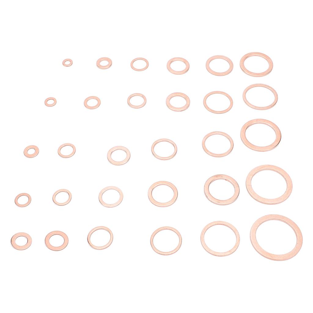 568pcs Crush Washers Assortment Kit Brass IMPA813080 M5 M6 M8 M10 M12 M14 Metric Oil Drain Plug Gasket Seal Kit for
