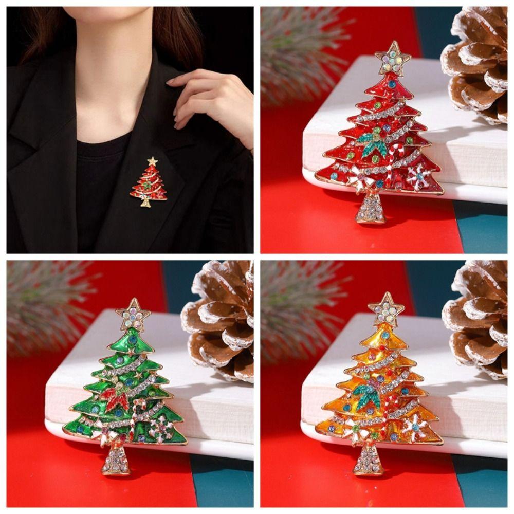 Clothes Accessories Christmas Brooch Korean Style Christmas Tree Brooch Gift