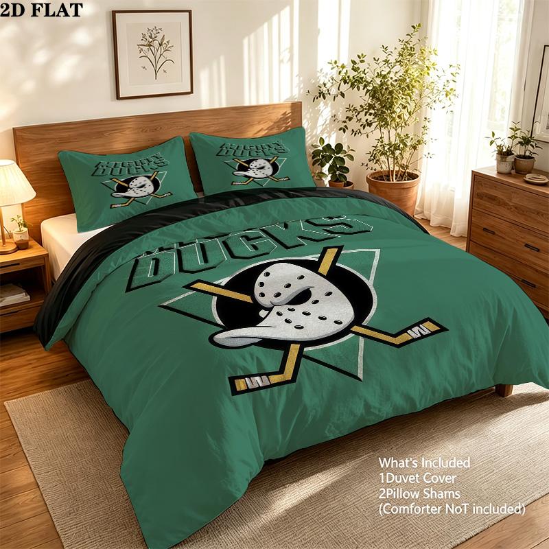Mighty Ducks Pattern Bedding Quilt Set Home Decoration Gift (1 * duvet cover + 2 * pillowcase without core)
