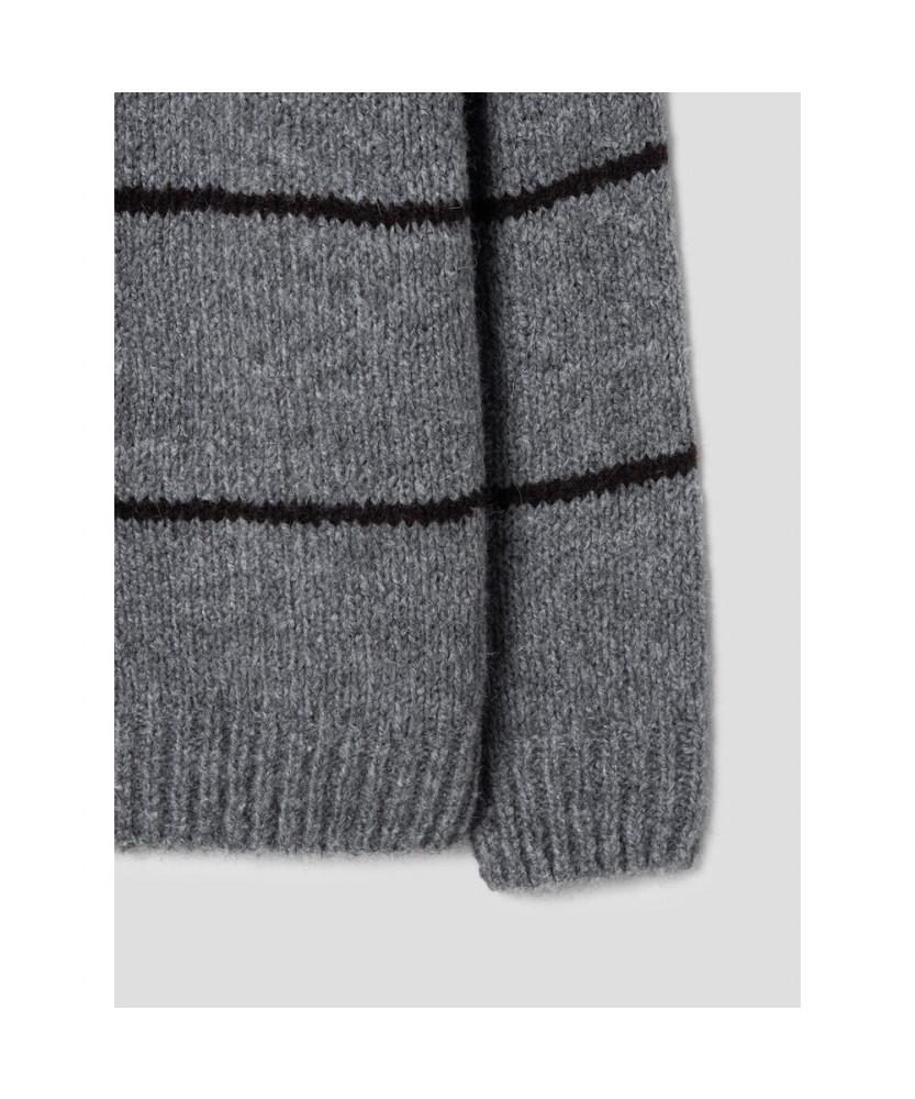 SHIFT.G Fuzzy Pattern Sweater Gray