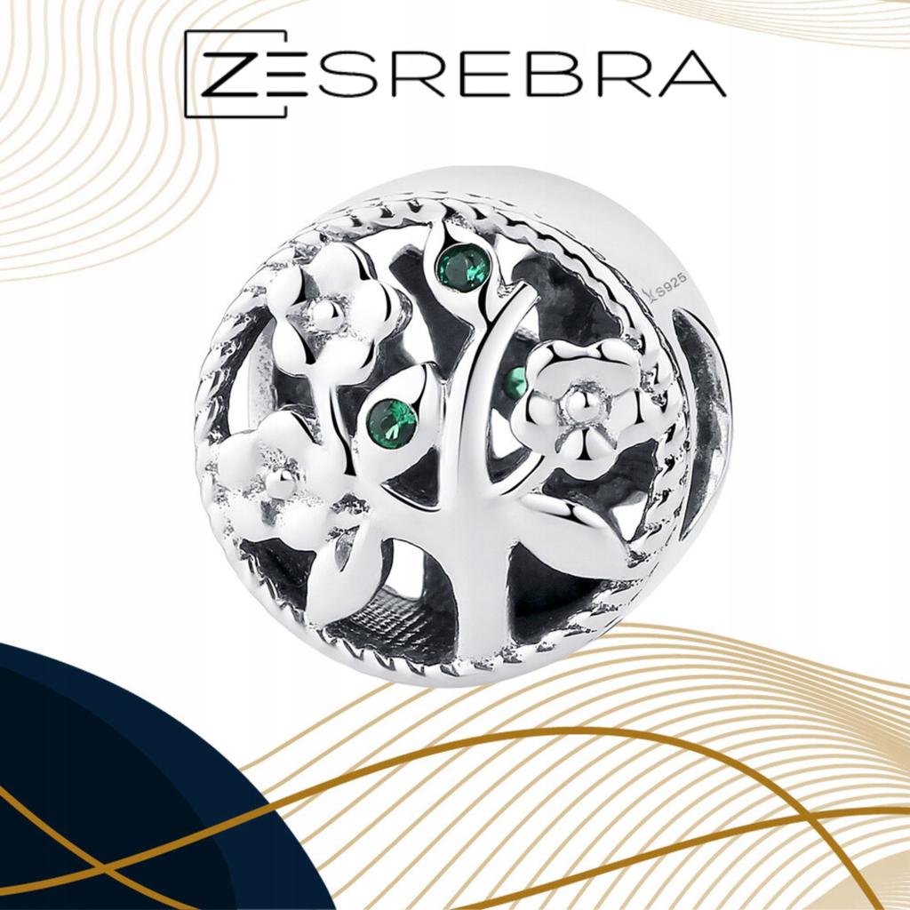 Charms Tree Bead Pendant 925 Colorful Zircons Beads