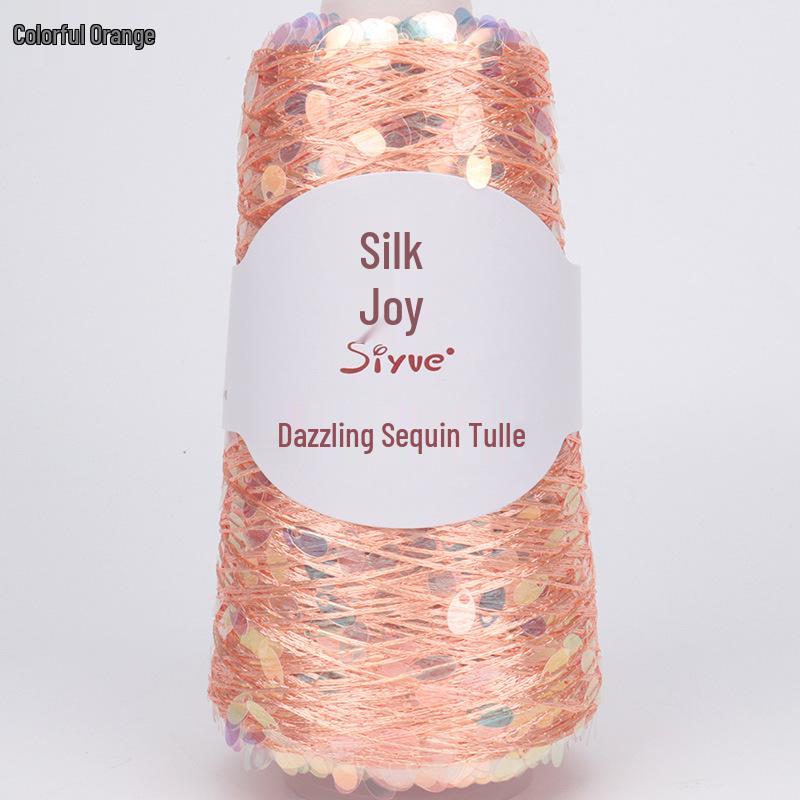 Siyue Silk Color Point Yarn: Dazzling Sequin Wool with Water Drop Sequins for DIY Hand Knitting