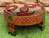 Wooden Round Side Table With Cushion-Carved Sitting Grinder Table-Wooden Bedside Central Table Art Furniture Decor-End Table Art Decor