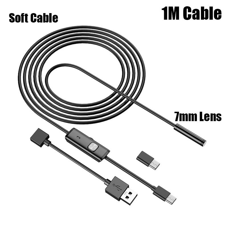 New Industrial Endoscope Camera Ip67 Waterproof 5.5mm 7mm 3 In1 For Android Phone Pc Usb Endoscope Mini Camera 6leds Adjustable