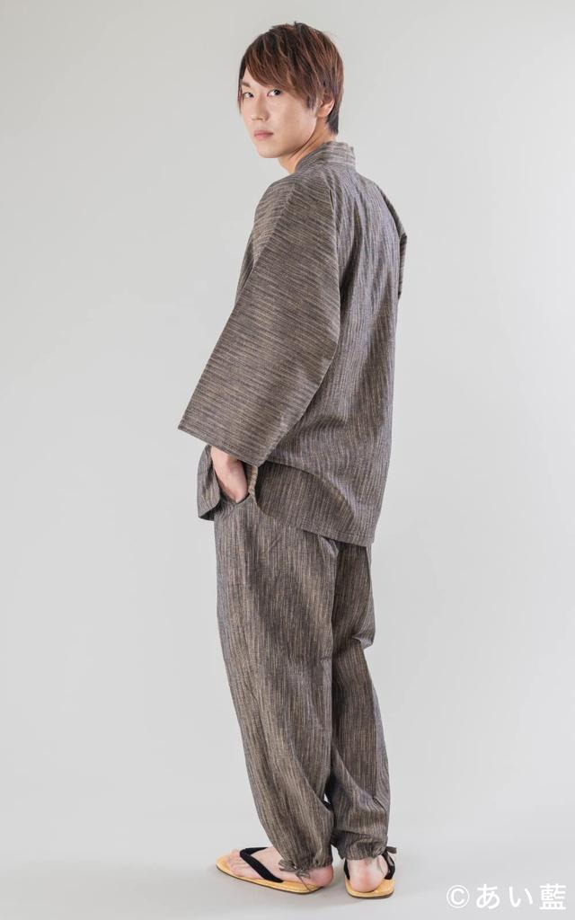 Сделано в Куруме Теплый Касури Зима [Ai Indigo] Самуэ, Япония, Плетение, Стиль, M-3L, Круглогодично, Сезонный, Настоящее время, Весна, Лето, Осень, (М, Коричневый)