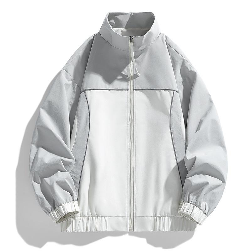 Autumn Jacket Men's Stand-up Collar Color Matching Coat Fashionable Versatile Men's Jacket Coat Men