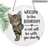 2D Flat Aluminum Retro Cat Welcome Sign for The Bathroom, Measuring 7.87 X 7.87 Inches. Perfect for Home Decor, Bedroom Decor, Gyms, Bars, and Other