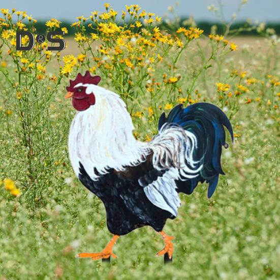 Металлический колышек для сада в виде петуха, устойчивый к погодным условиям, прочный, для наружного использования, патио, двора, газона, реалистичный, железный колышек для петуха, украшение