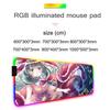Hina Touhou Коврик для мыши RGB Игровой коврик для мыши Большой светодиодный коврик Настольный коврик для ПК Светящийся коврик для мыши Большие коврики для клавиатуры Настольный ковер с подсветкой